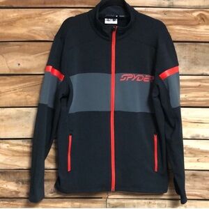 Spyder fleece stretch speed jacket black zipper